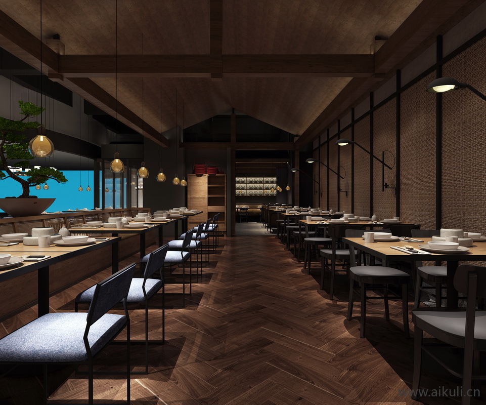 惠州中式餐饮设计餐厅SU模型