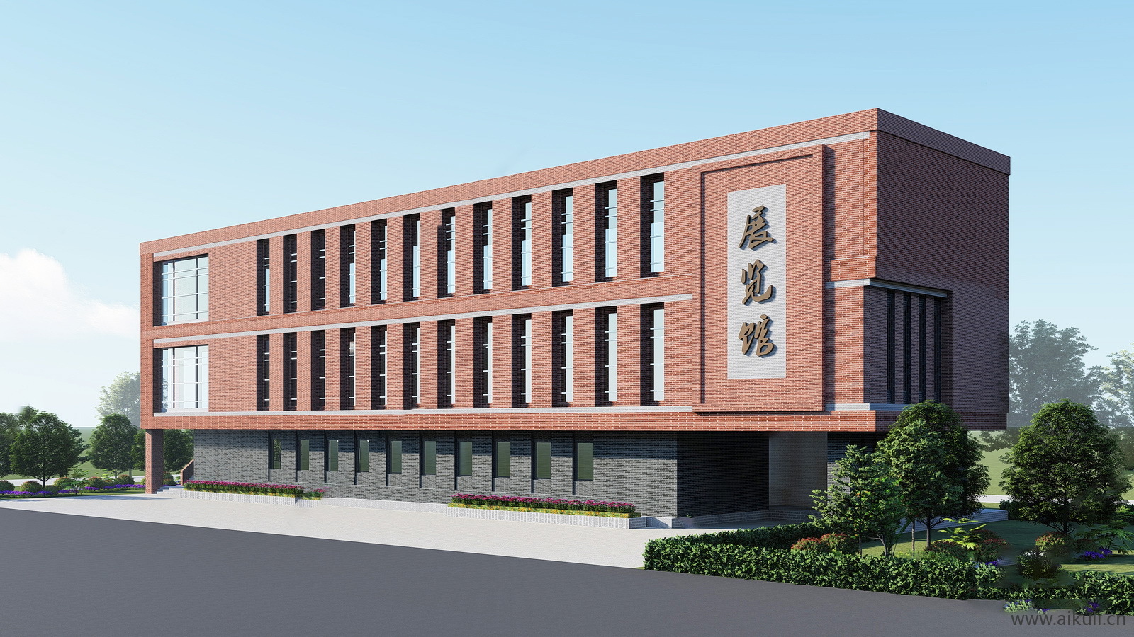 红砖围墙 红砖景墙 红砖建筑构筑物矮墙E-SU模型