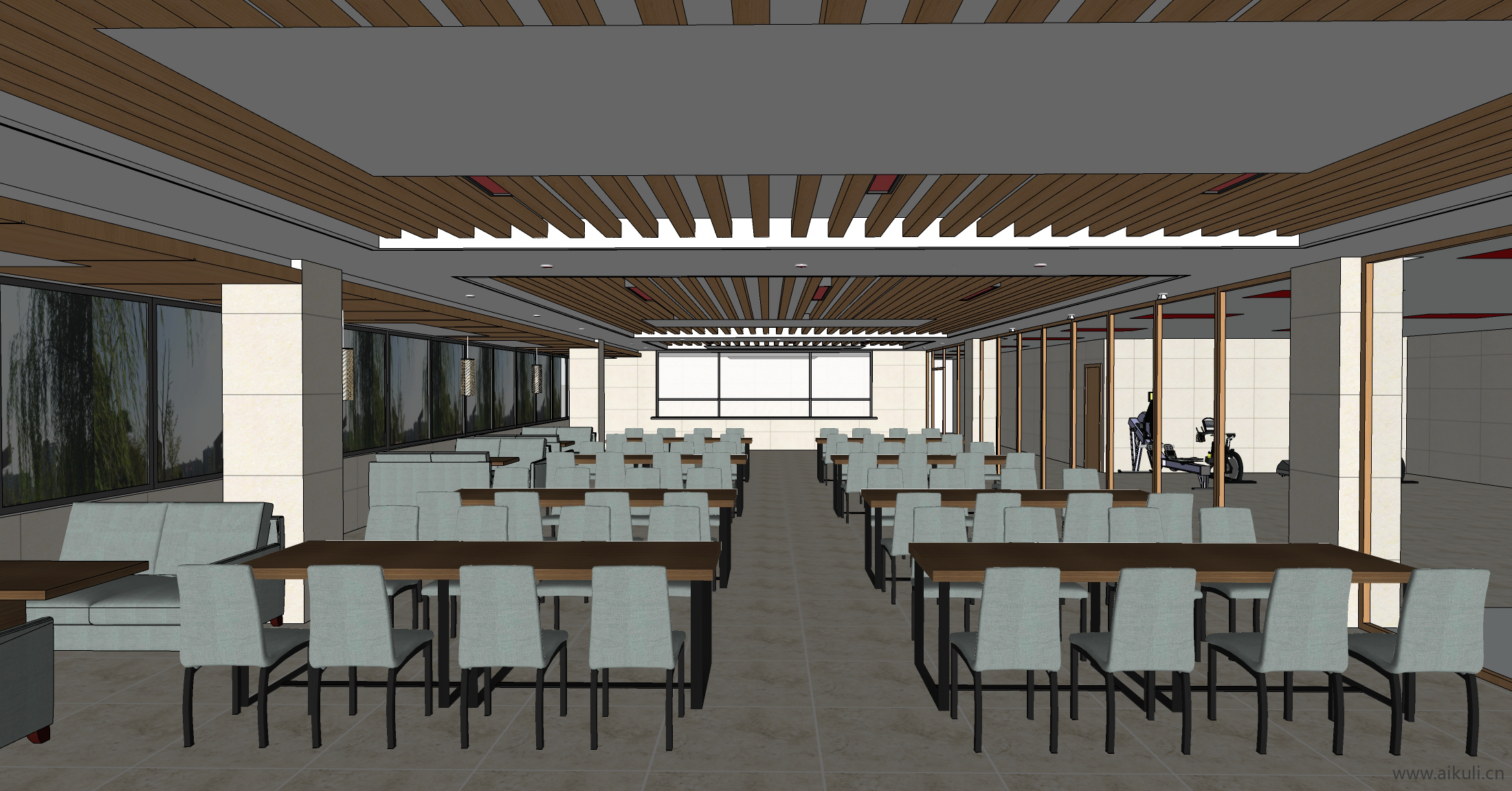 企业员工自助餐厅食堂BB-SU模型