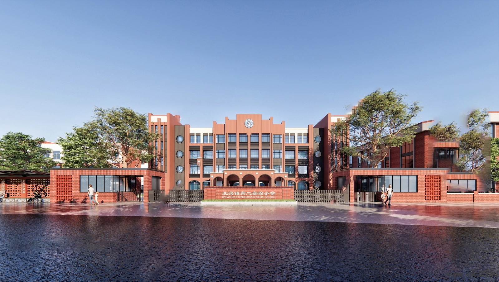 现代红砖建筑 艺术楼 特色红墙砖建筑K-SU模型