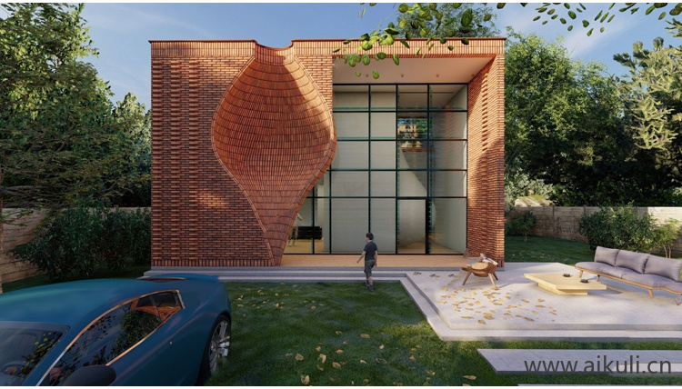红砖楼房 红砖景墙 红砖建筑构筑F-SU模型