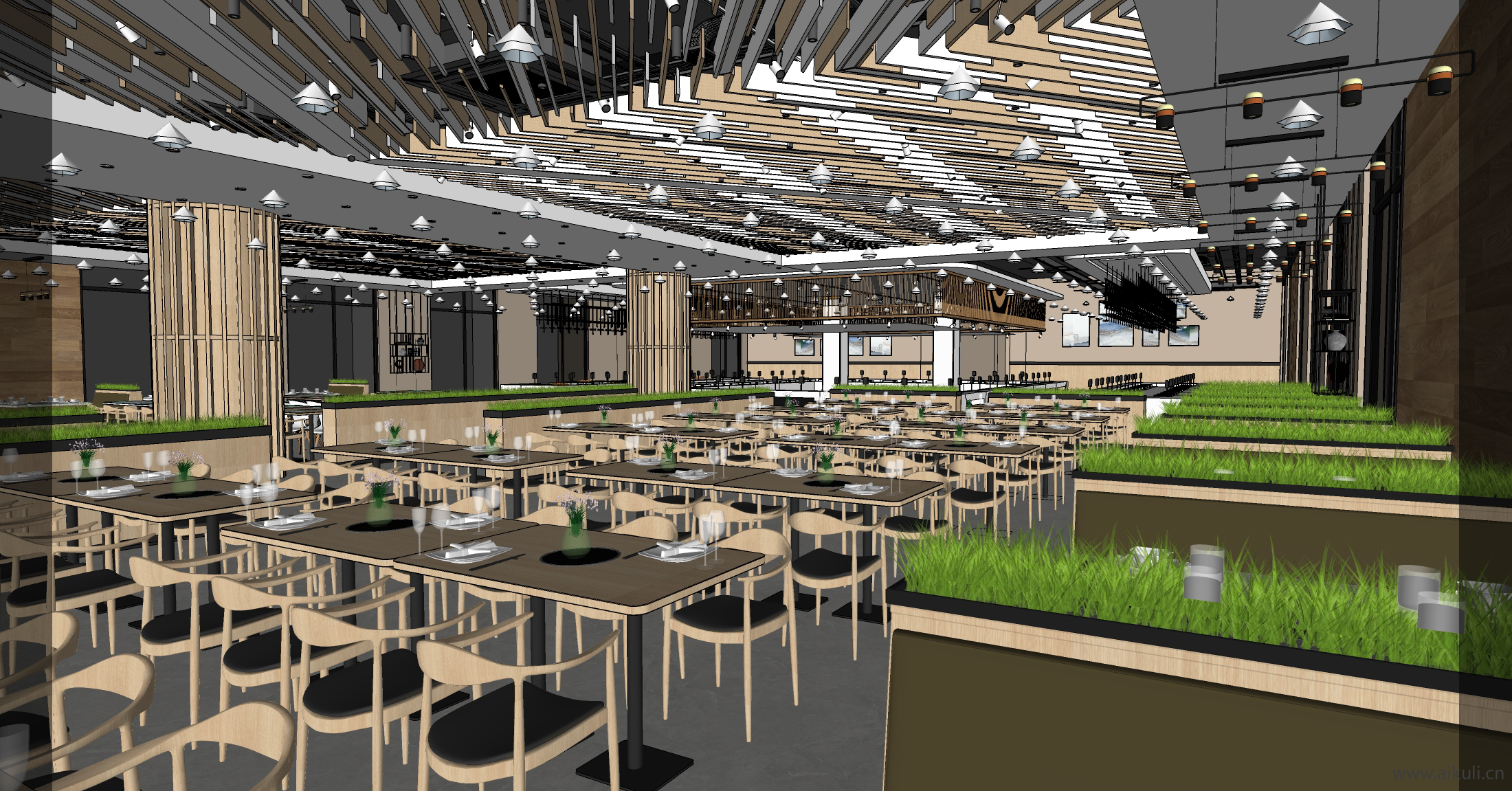 企业员工自助餐厅食堂X-SU模型