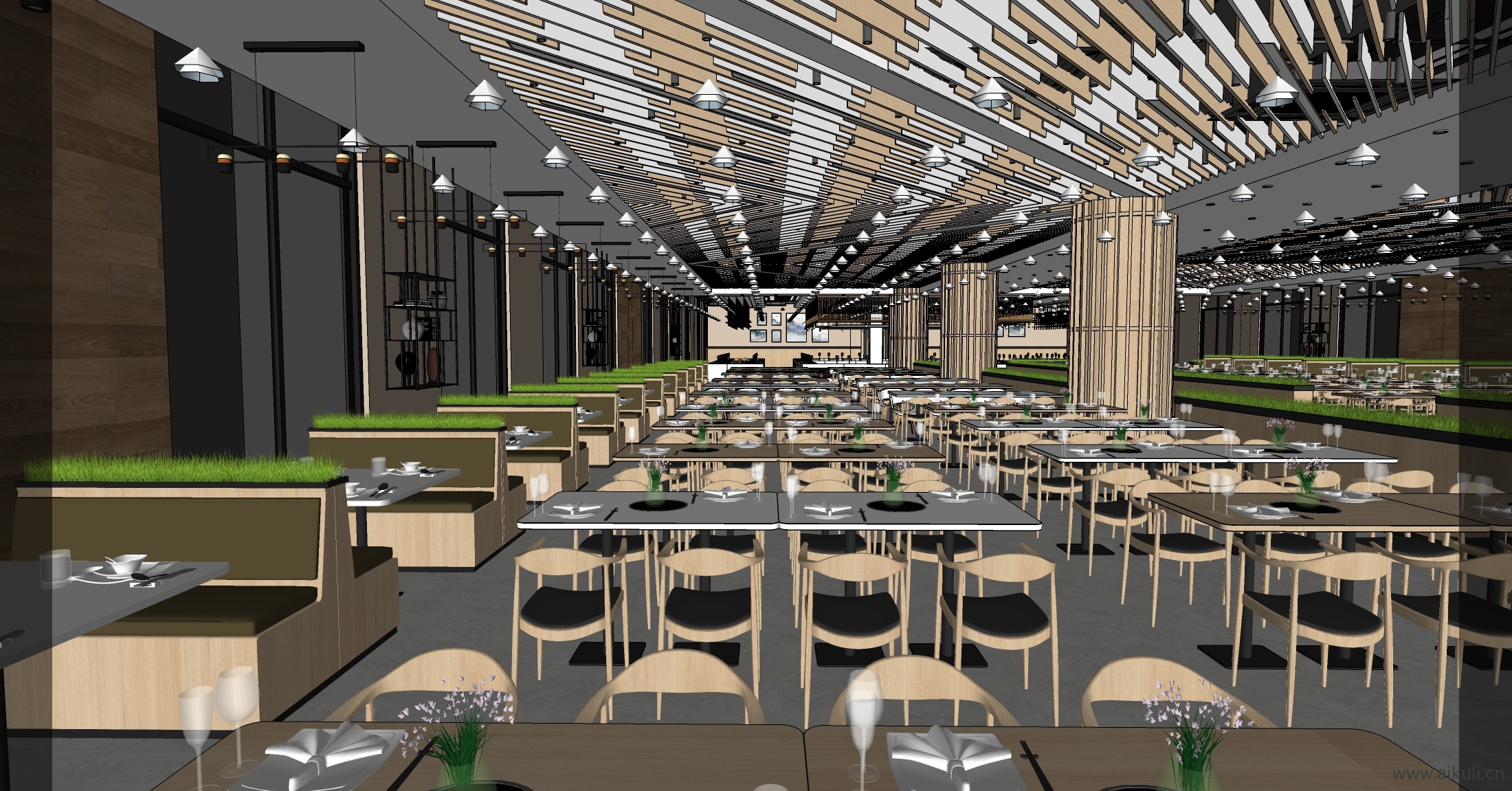 企业员工自助餐厅食堂X-SU模型