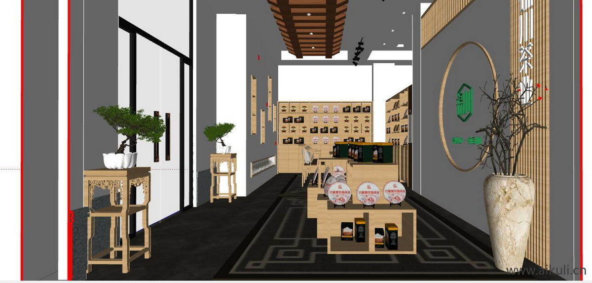 路边茶叶专卖店 烟酒店 烟酒店铺BF-SU模型