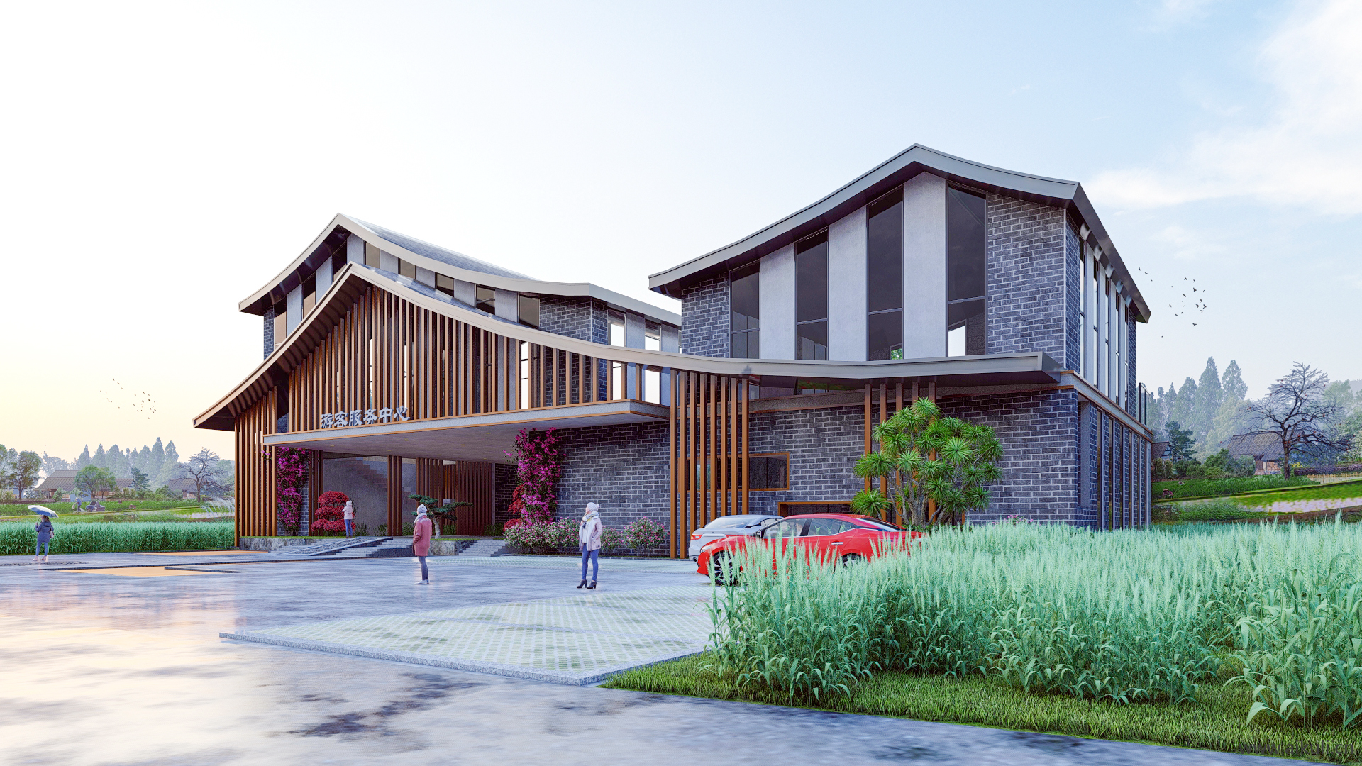 新中式游客中心建筑