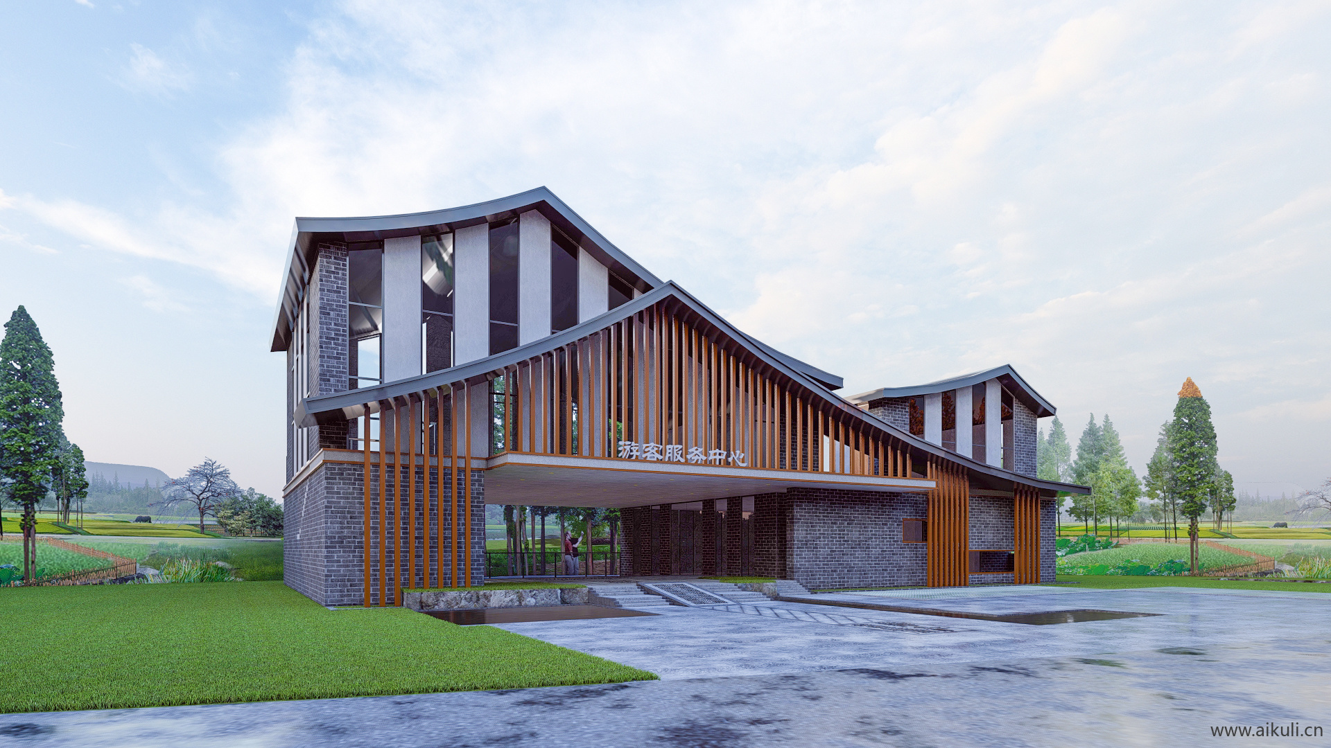 新中式游客中心建筑
