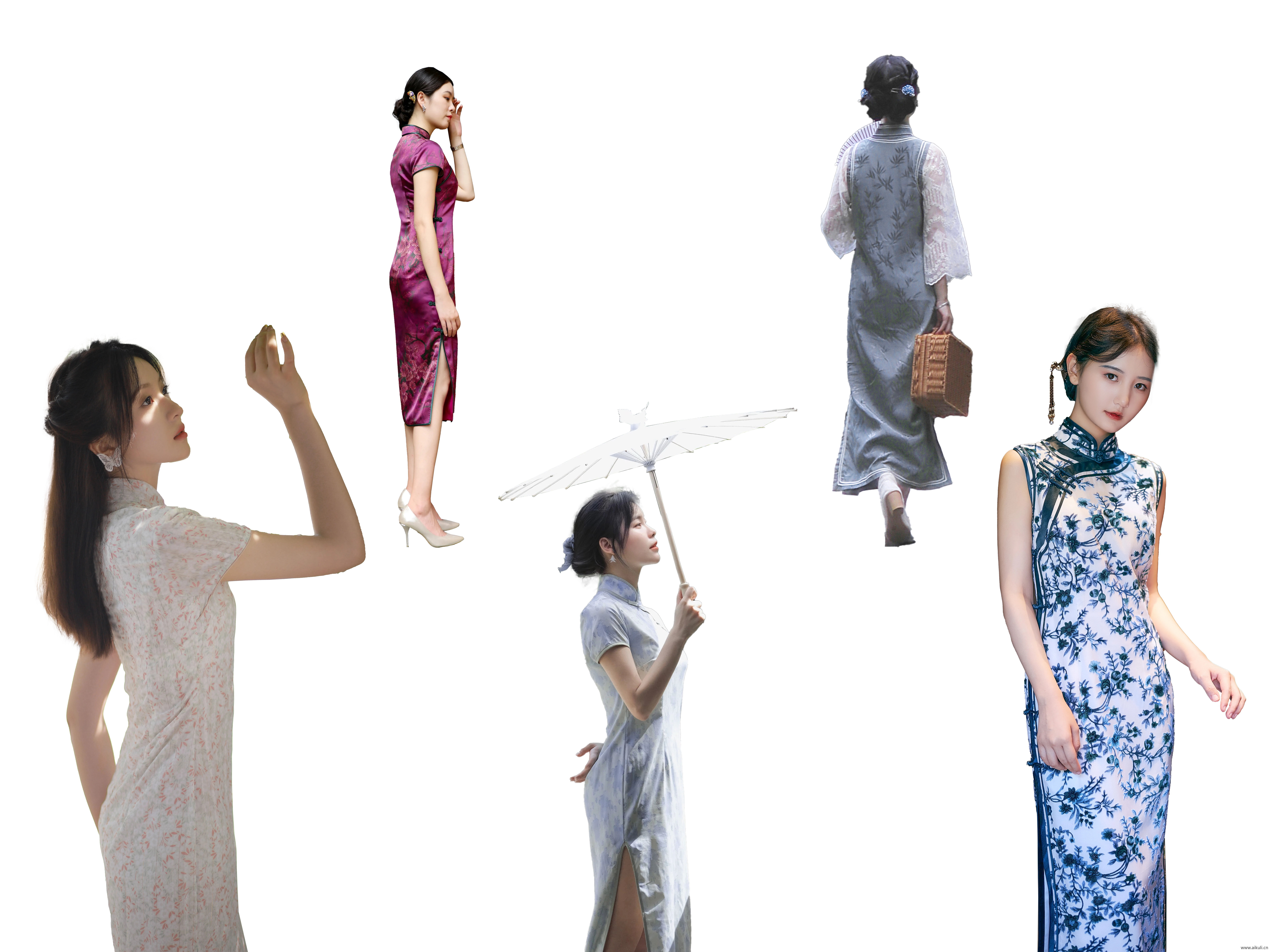 中式古风旗袍服装人物APNG免扣
