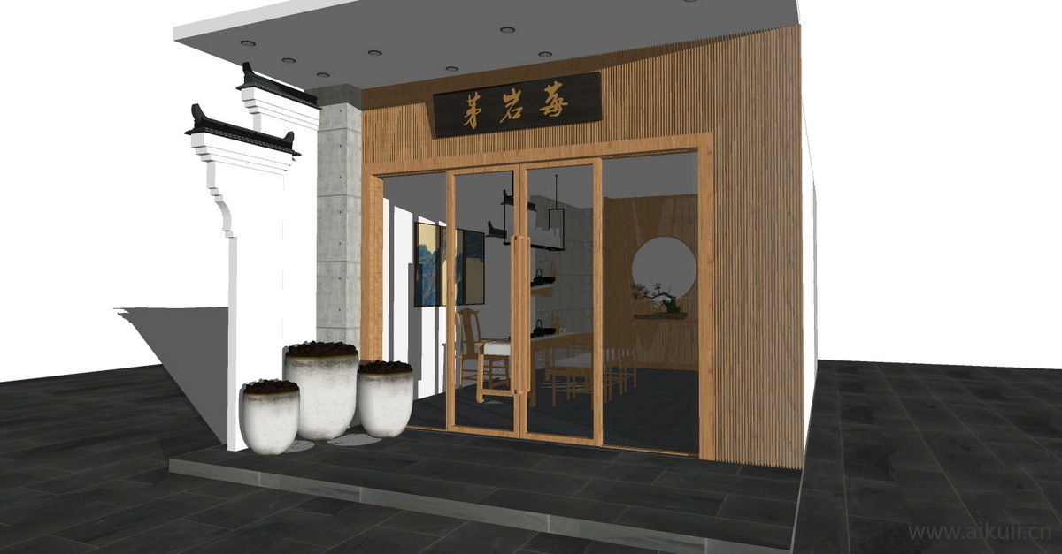 路边茶叶专卖店 烟酒店 烟酒店铺BK-SU模型