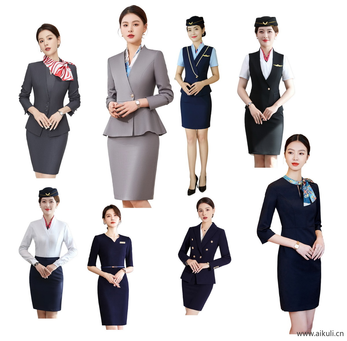 免抠前台人物美女接待员人物素材贴图PSD免扣