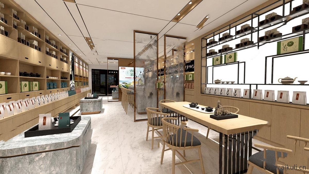 现代茶叶专卖店旗舰店SU模型