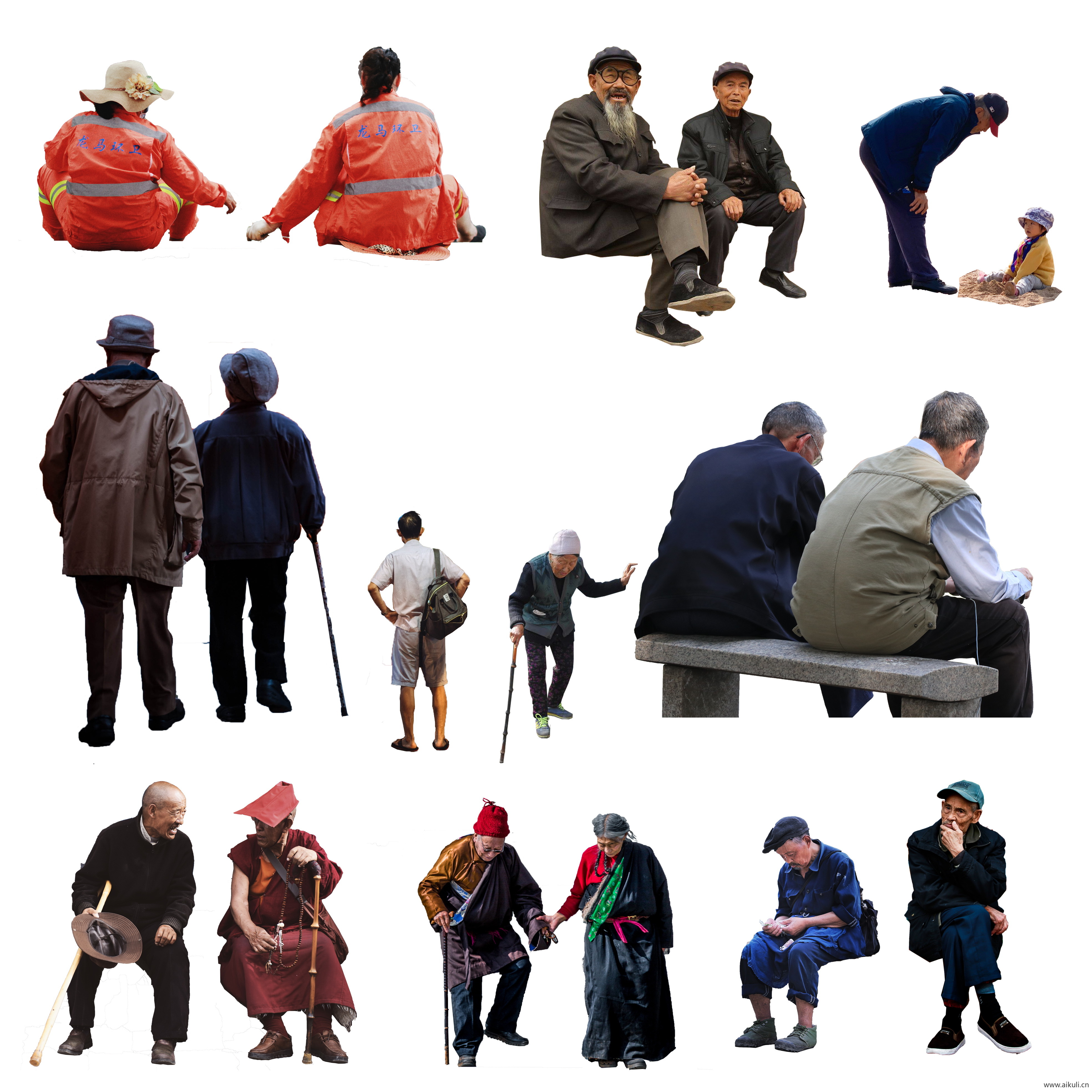乡村农民人物 劳作人物I-PSD免扣
