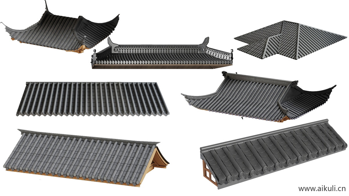 中式建筑屋檐屋顶瓦片古典ps素材