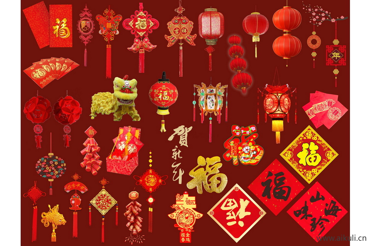 新中式节日氛围节庆  J灯笼效果图PSD免扣孔明灯新年装饰挂件PS素材