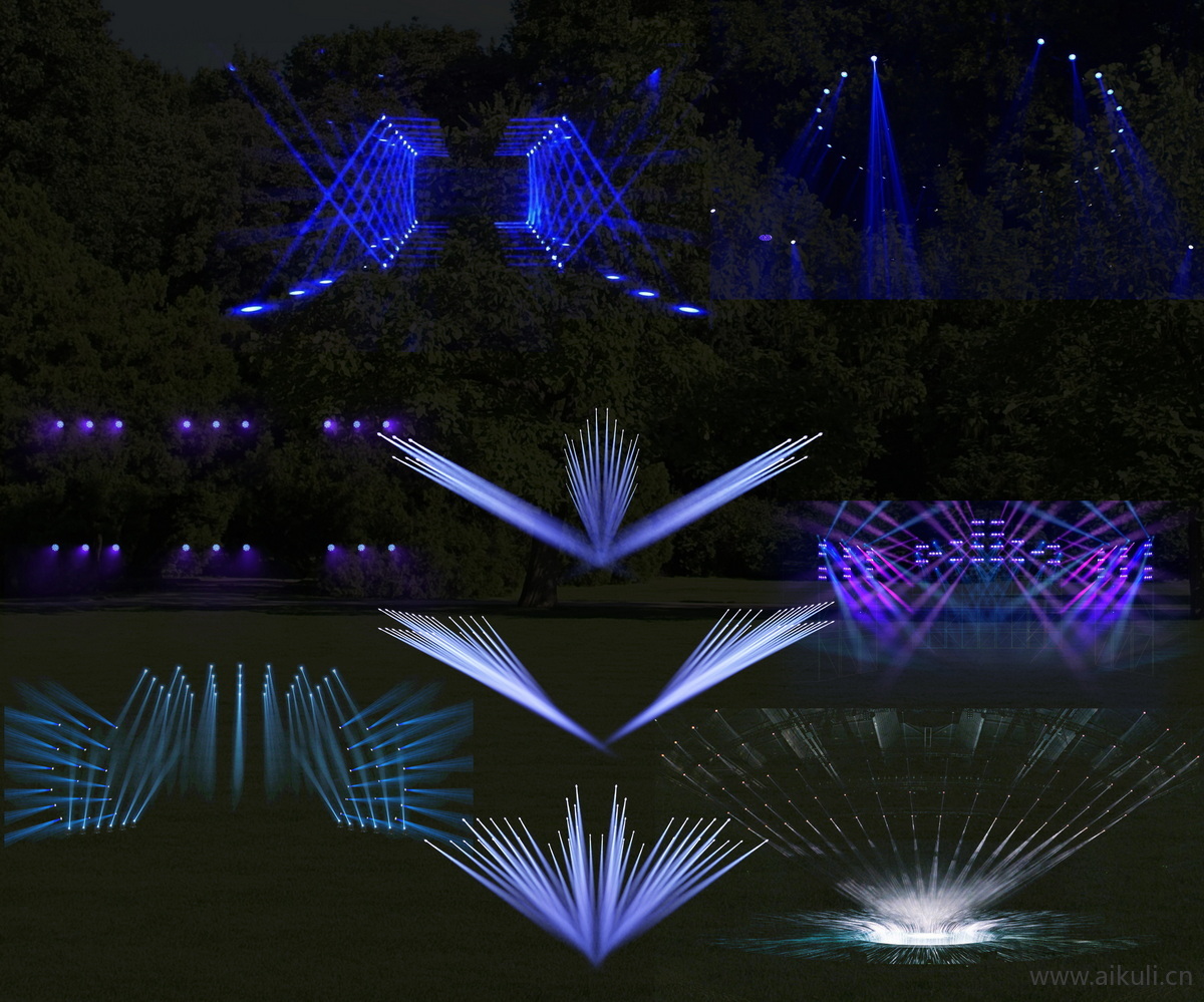 夜景灯光夜晚特效舞台光影psd效果图素材