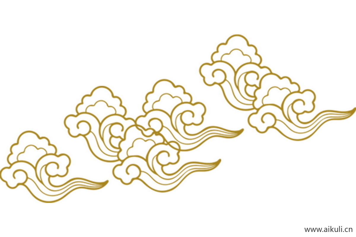 祥云纹理装饰线条古典云纹花纹PS素材