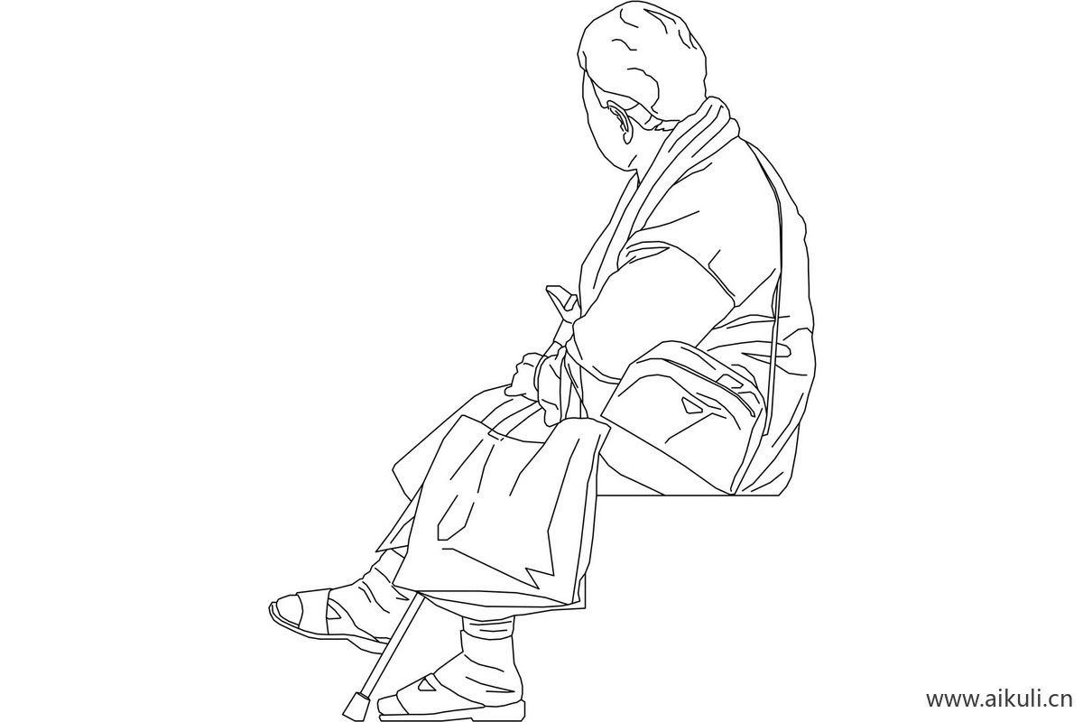 线稿老人NPSD素材