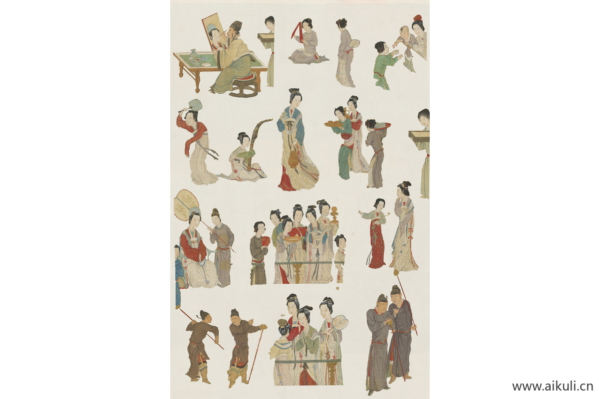 汉宫春晓图人物古风人物psd分层