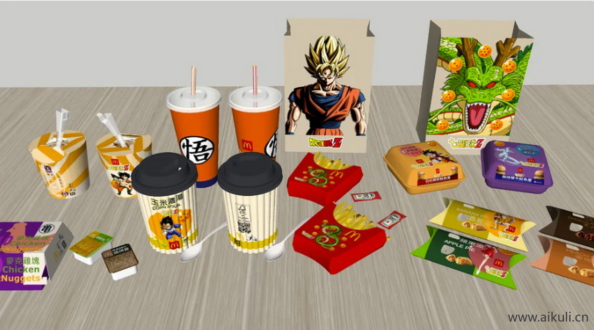 麦当劳＆七龙珠Z联名麦当劳餐点麦克唐纳食品