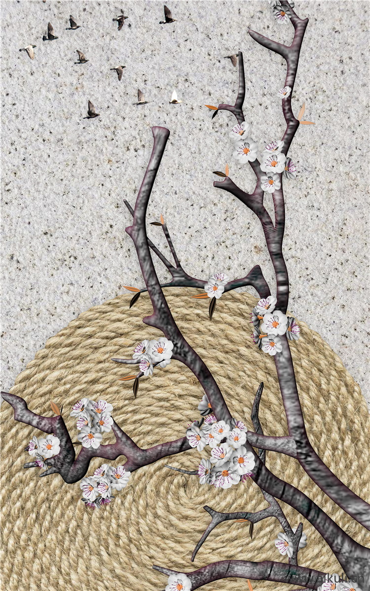 高清壁画贴图HF 鹤 荷 花鸟