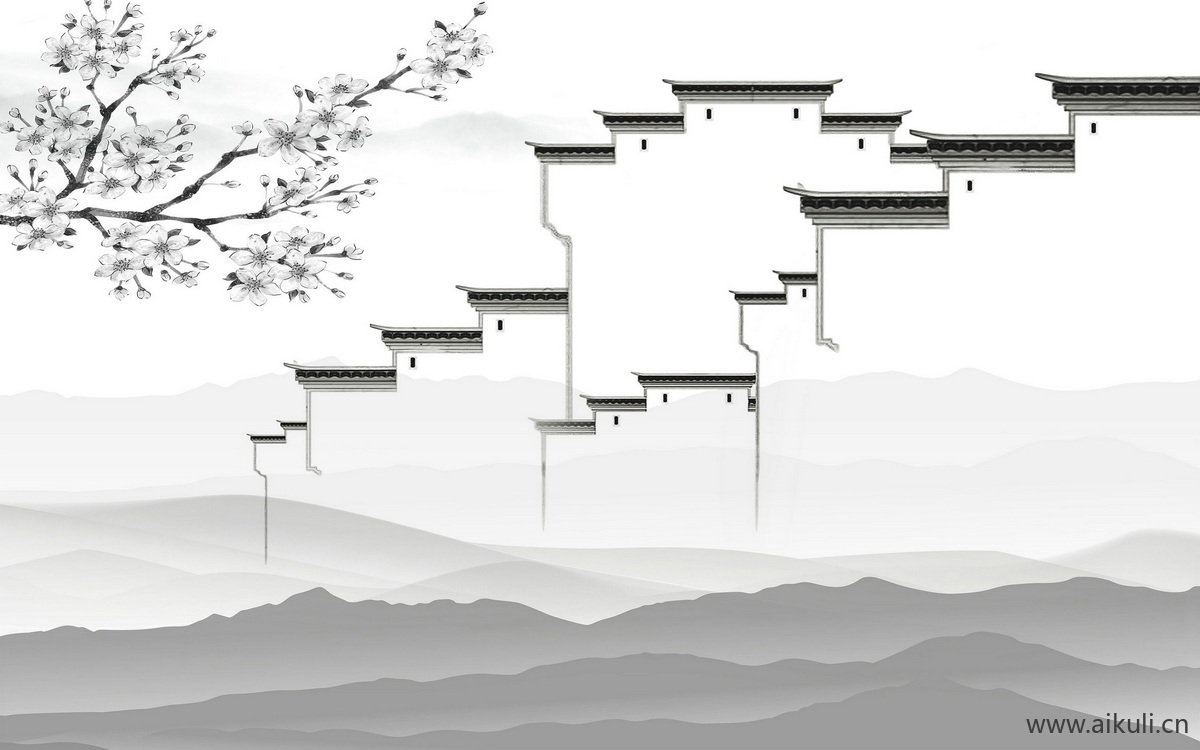 新中式DR水墨风 贴图 壁画