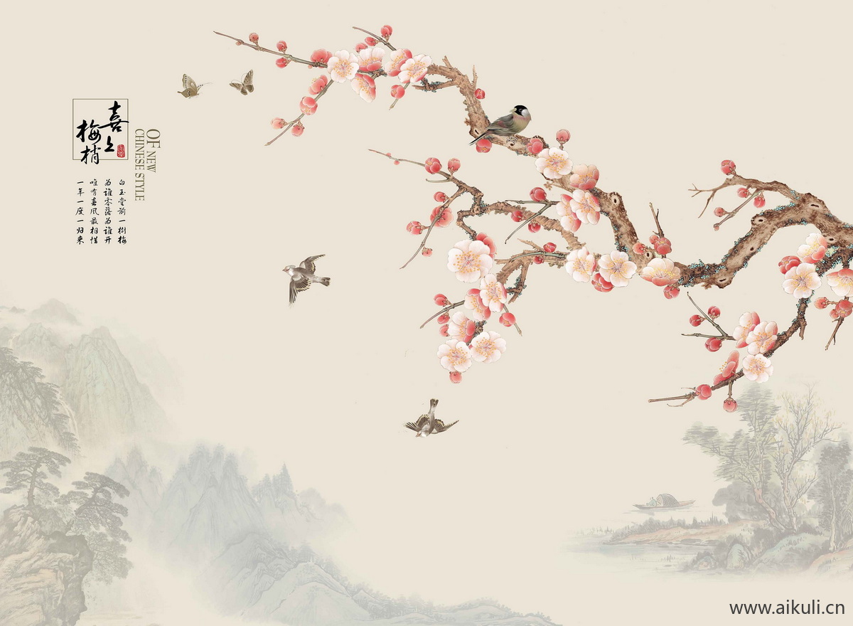 高清壁画贴图DJ 鹤 荷 花鸟