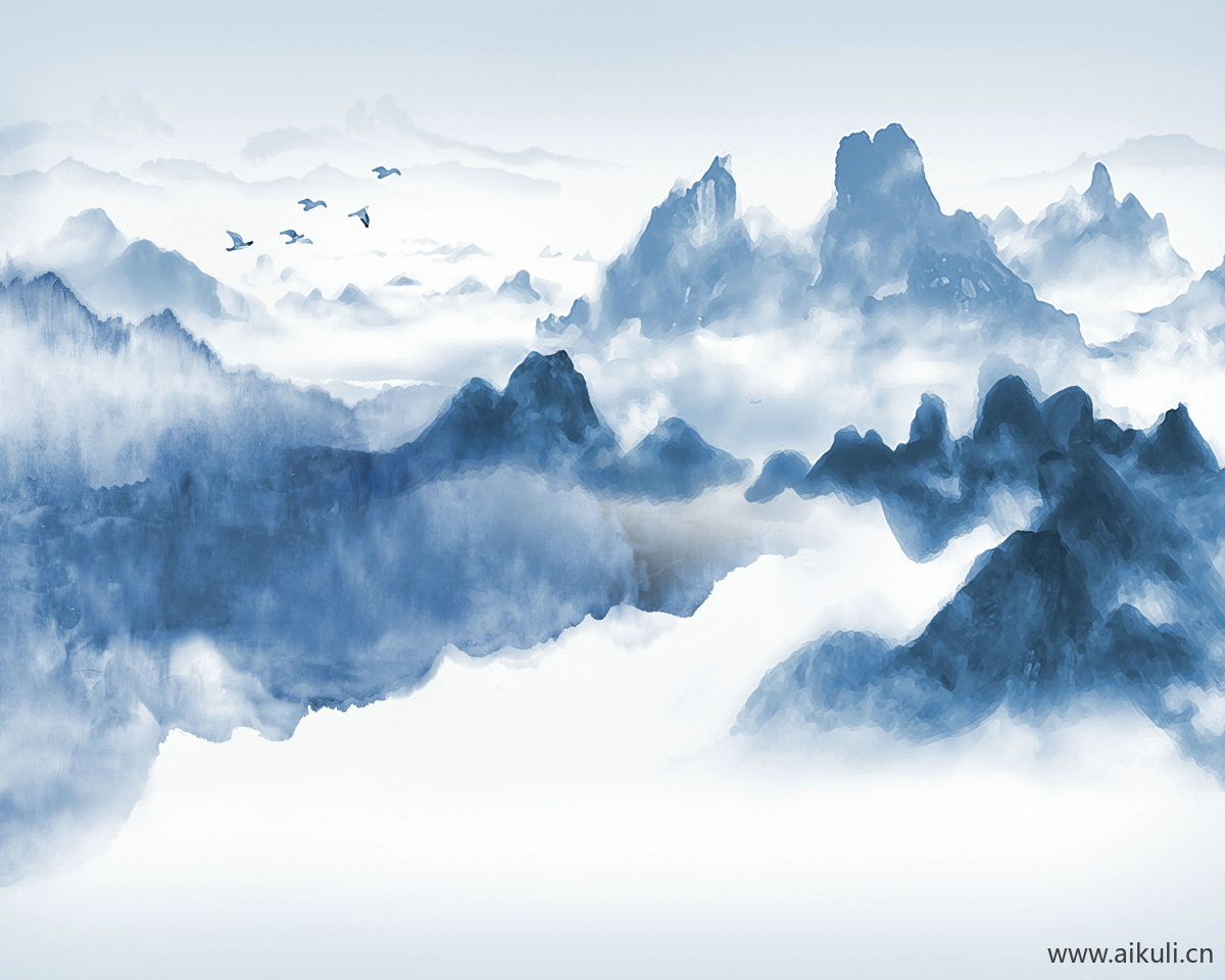 中式山水壁画 贴图 (24)