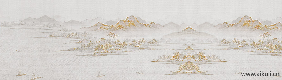 新中式背景墙装饰挂画壁纸画N贴图