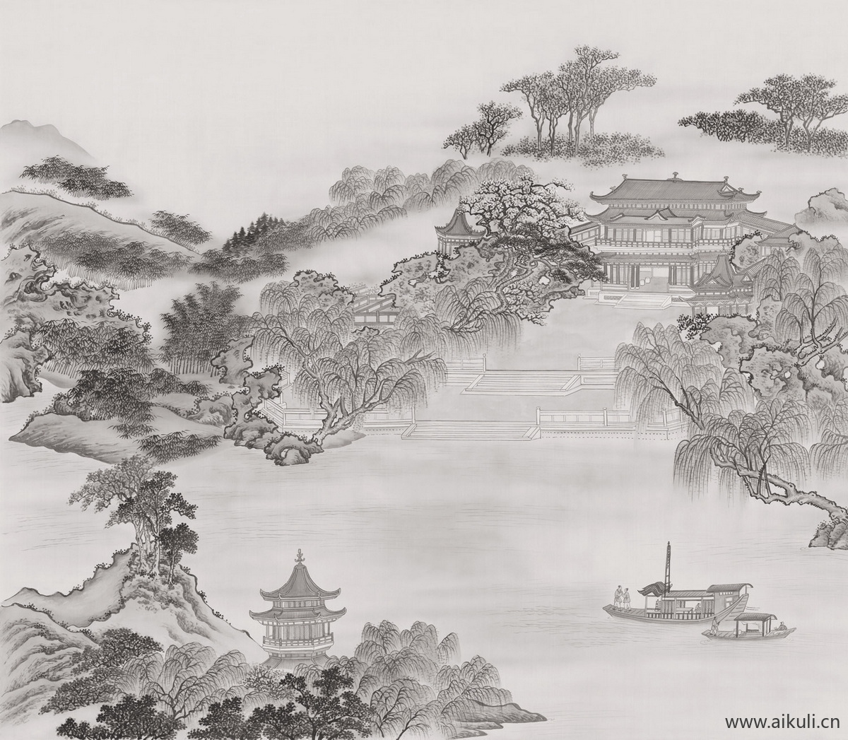 新中式CW水墨风 贴图 壁画