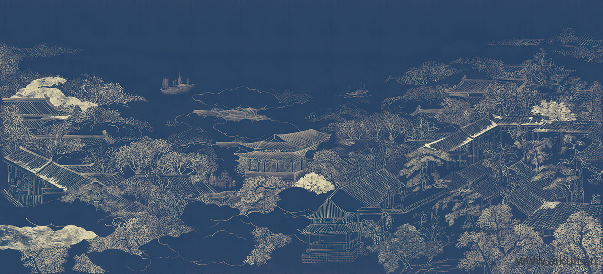新中式FE水墨风 贴图 壁画
