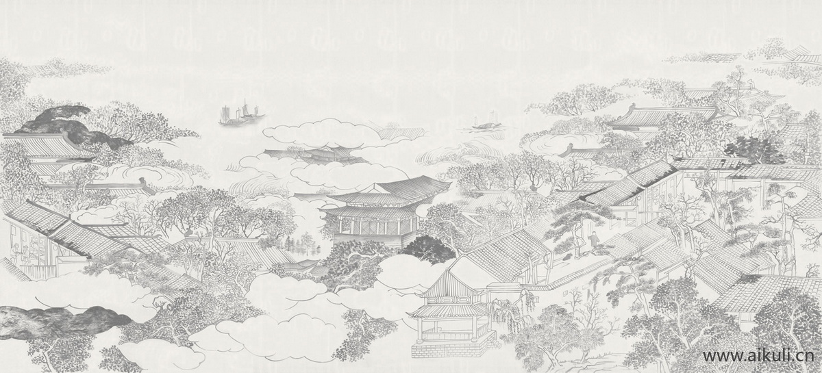 新中式Z水墨风 贴图 壁画