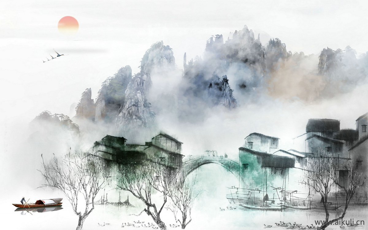 新中式IF水墨风 贴图 壁画