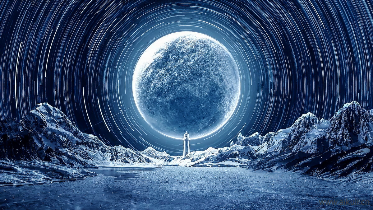 科技感月球星空屏幕贴图