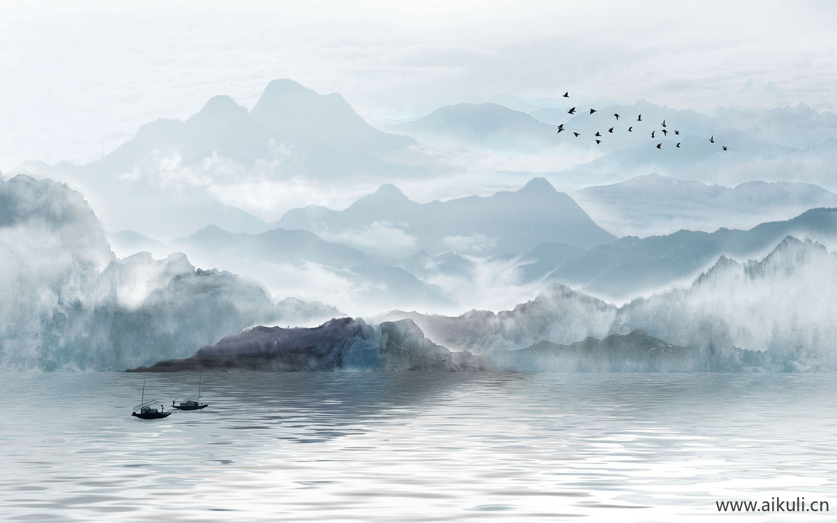 新中式FY水墨风 贴图 壁画