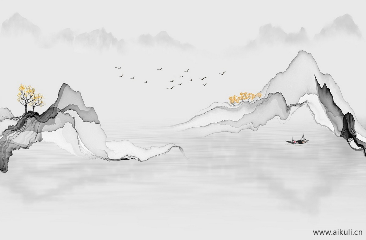 中式山水壁画 贴图 (29)