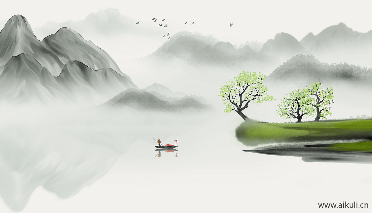 新中式M水墨风 贴图 壁画