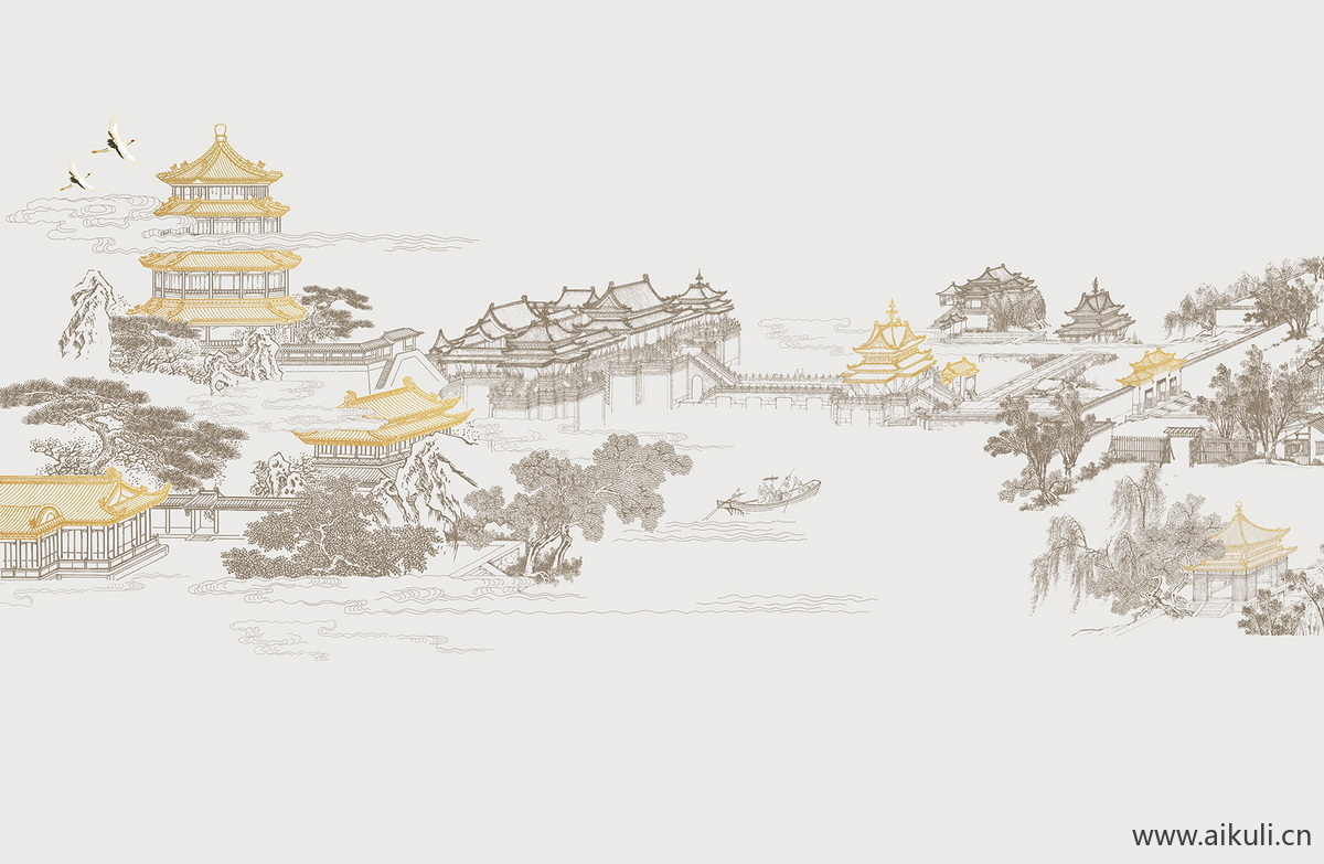 新中式BE水墨风 贴图 壁画