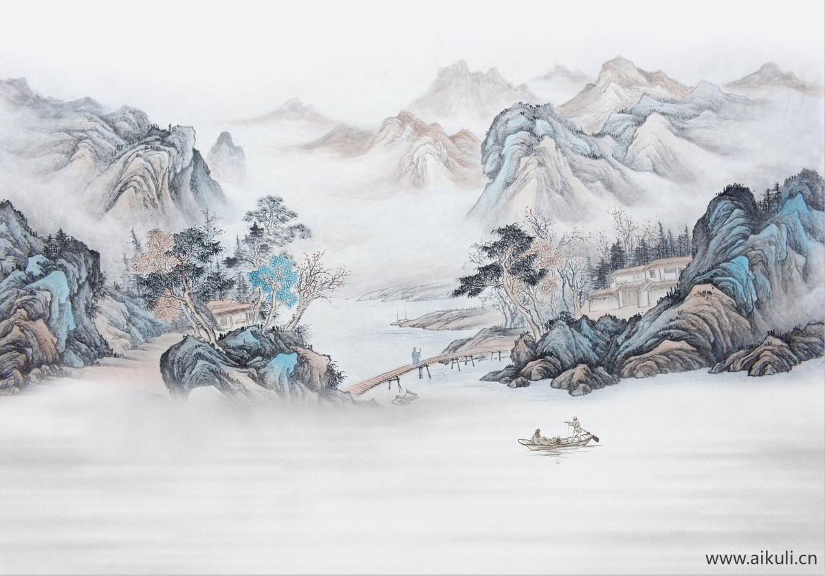 新中式BW水墨风 贴图 壁画