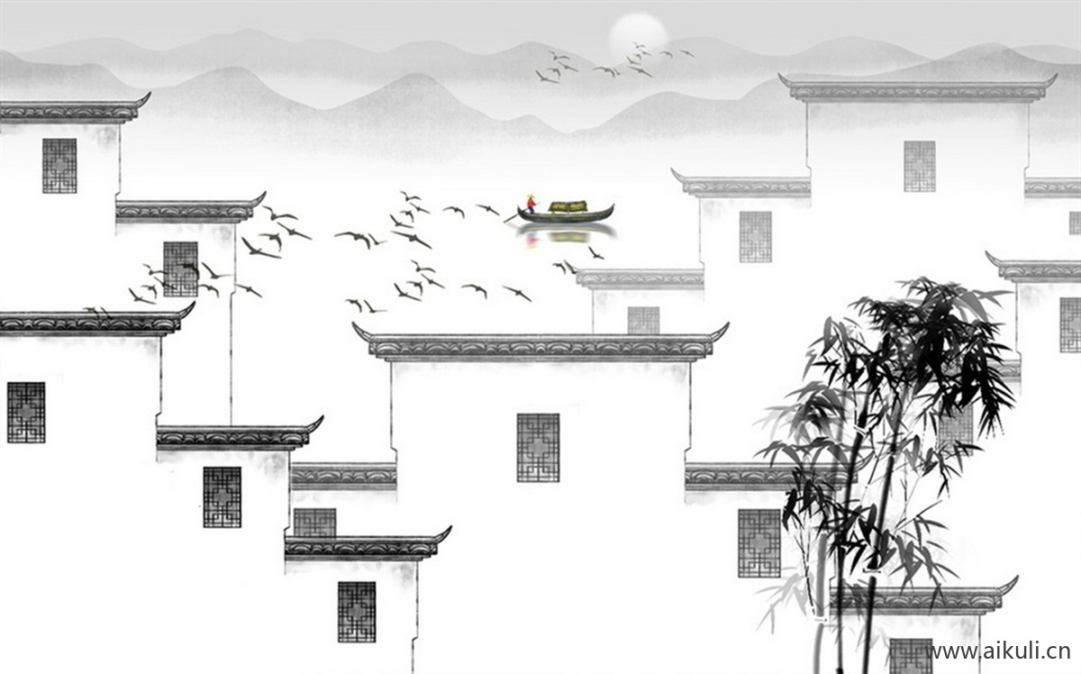 新中式O水墨风 贴图 壁画