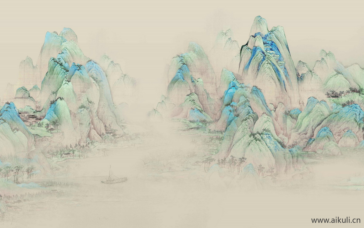 新中式P山水壁画