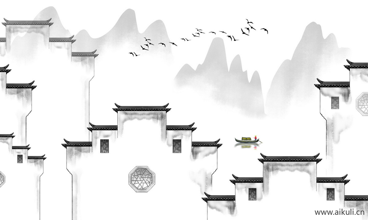 新中式DQ水墨风 贴图 壁画
