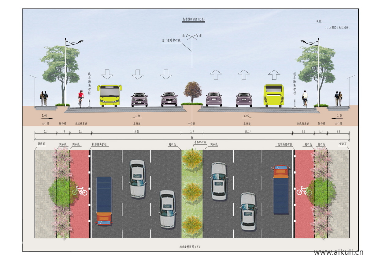 城市道路横断面图D市政公园节点大样ps素材