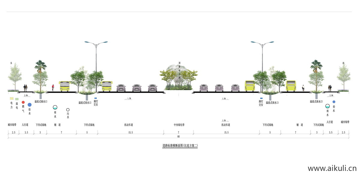 城市道路剖面图公园节点大样ps素材