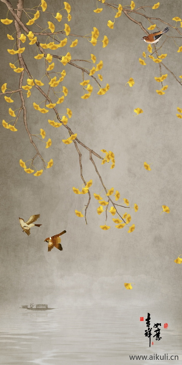高清壁画贴图HG 鹤 荷 花鸟