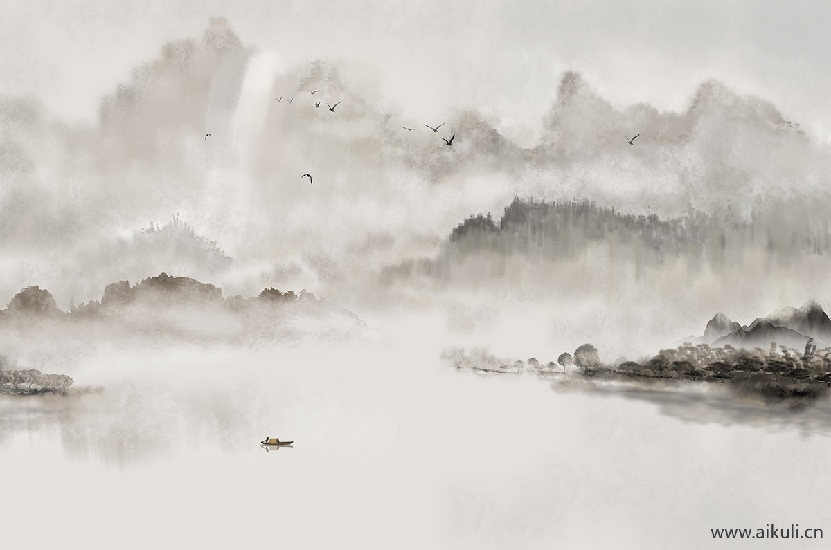 新中式EI水墨风 贴图 壁画