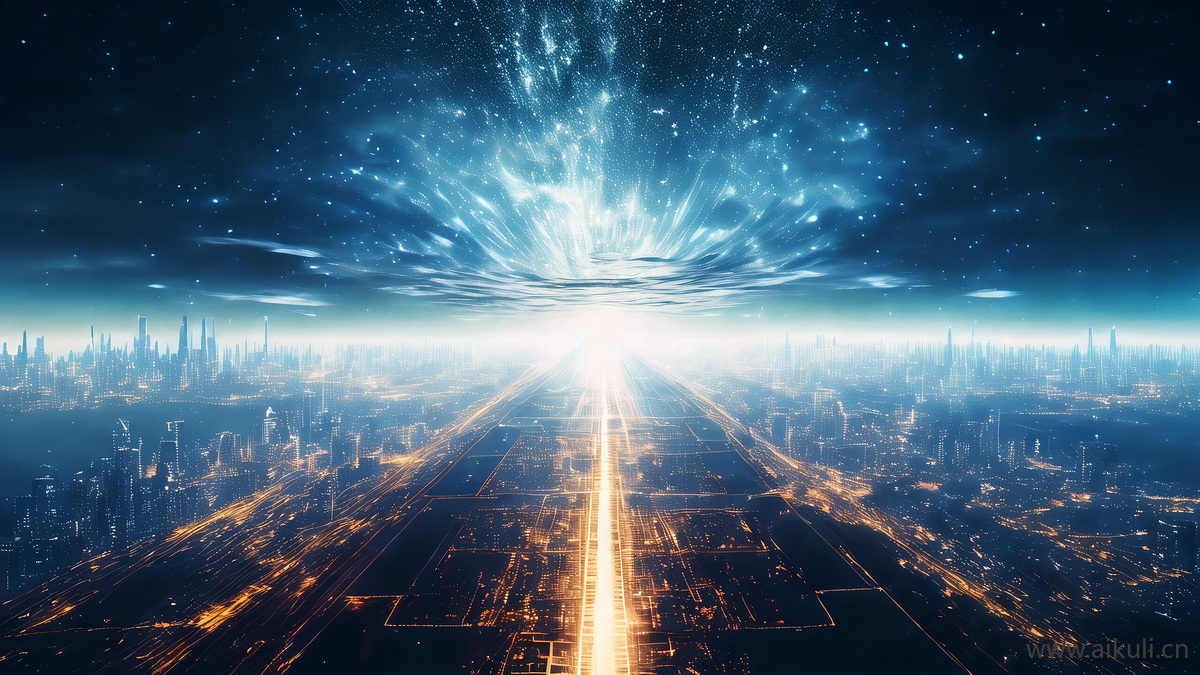 未来科技城市夜景宇宙贴图
