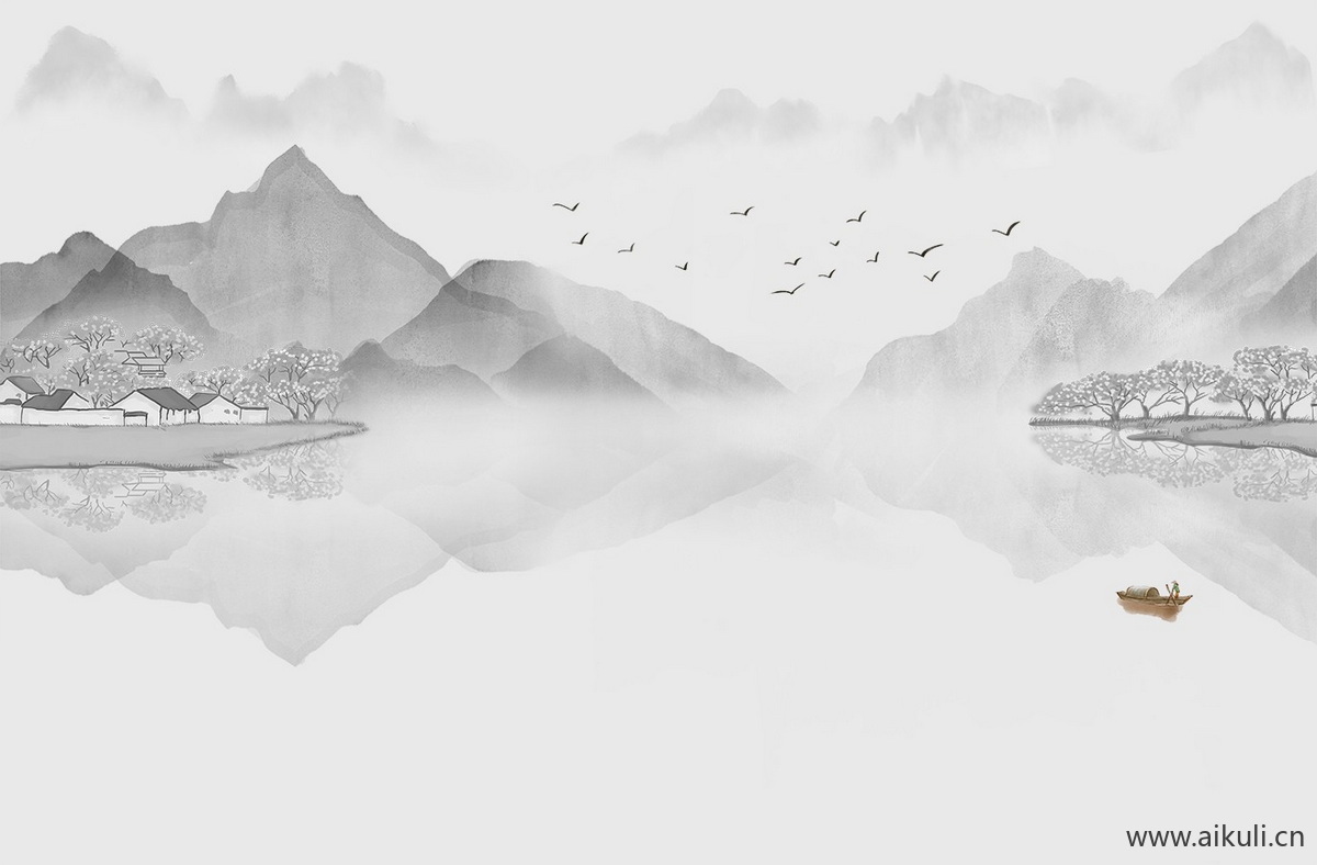 新中式Z水墨风 贴图 壁画