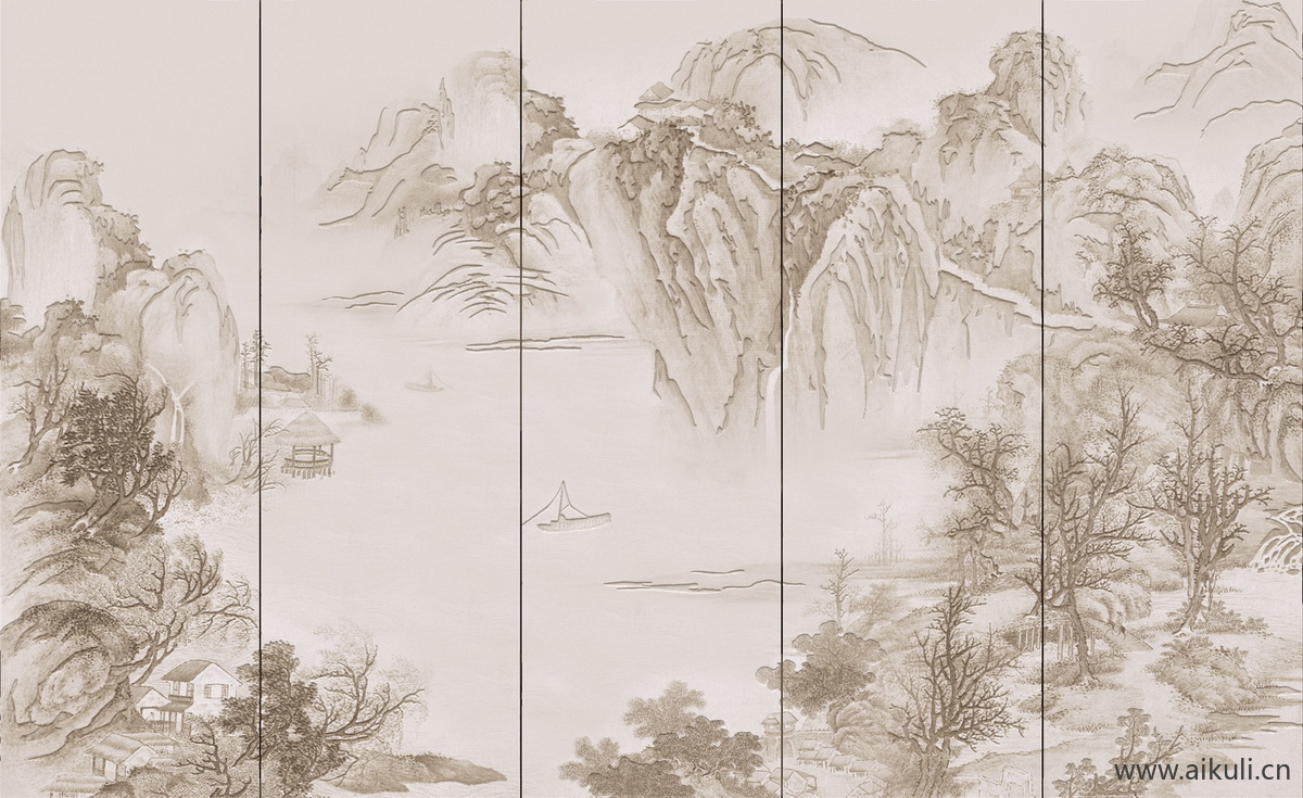 新中式DX水墨风 贴图 壁画