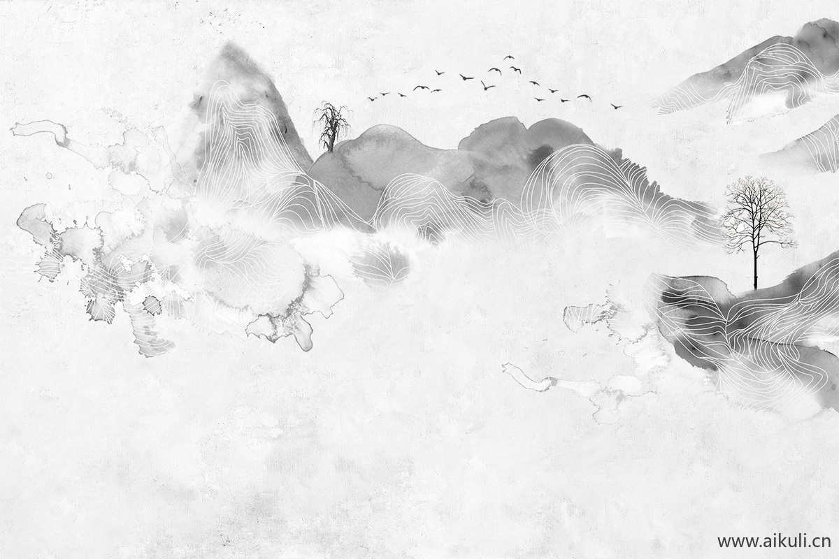 中式山水壁画 贴图 (28)
