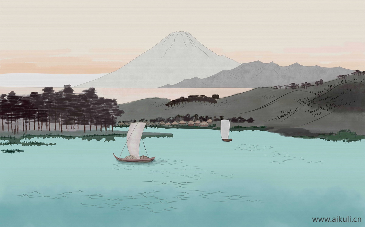 中式山水壁画 贴图 (8)