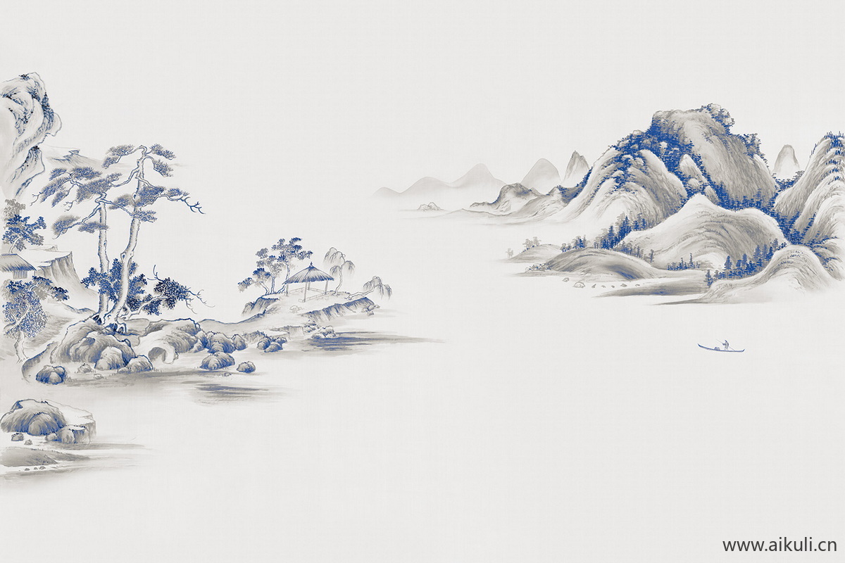中式山水壁画C山景中国画